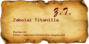Zabolai Titanilla névjegykártya